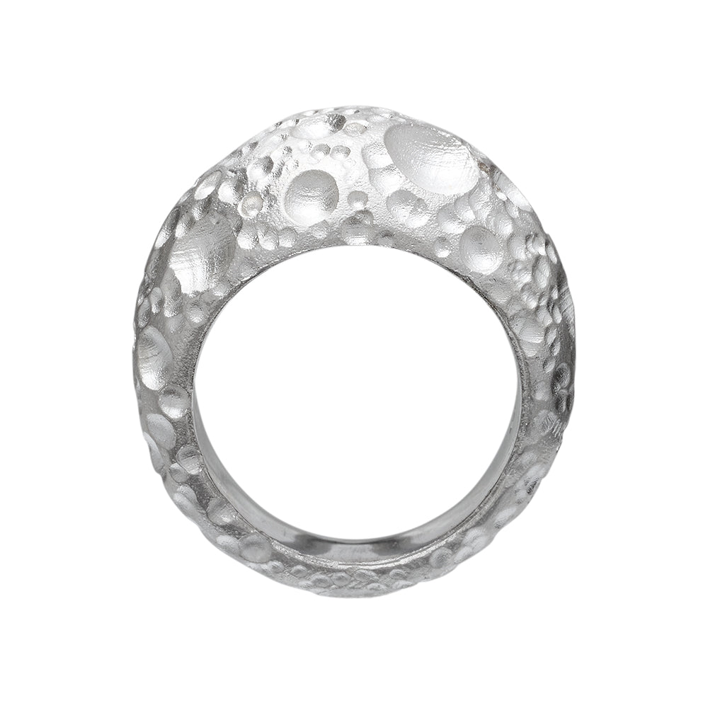 Moon Bombé Silver Ring