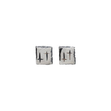 Trinity Silver Small Square Ear Studs