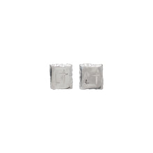 Trinity Silver Small Square Ear Studs