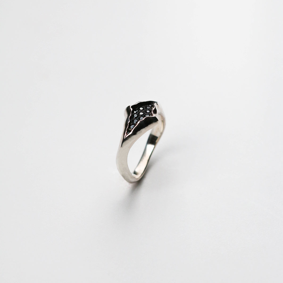 Triffid Silver ring with 11 pavé set cubic zirconias.