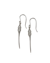 Triffid Silver Pave Set Cubic Zirconia drop Earrings.