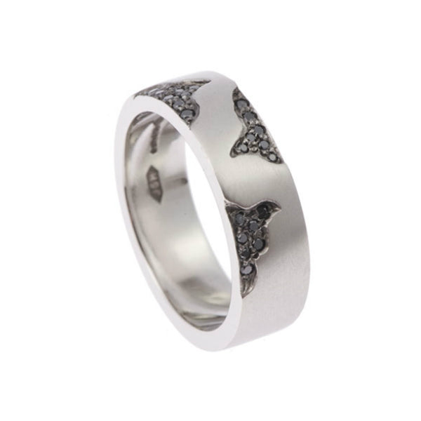 Blitz Platinum 6mm Black Diamond Ring