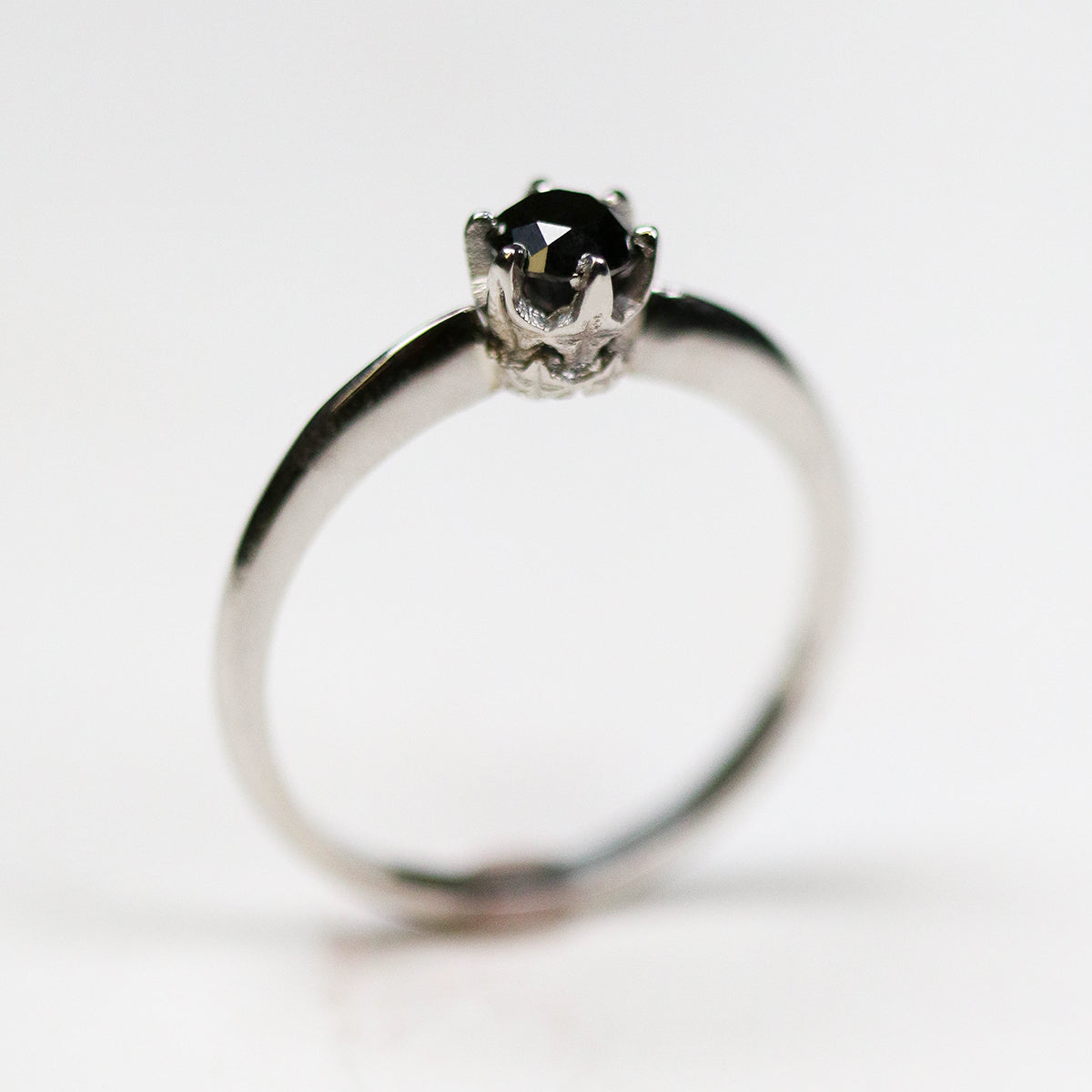 Collette collection - platinum engagement ring with a black diamond