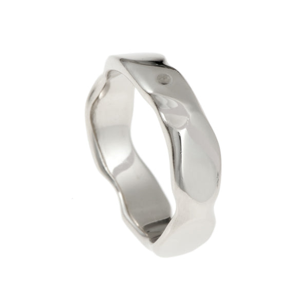 Carved 18ct White Gold 6mm Ring | Jeremy Hoye Jewellery